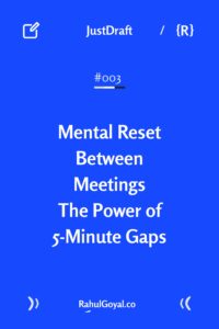 Learn how meeting gaps and 5-minute breaks at work can improve productivity, reduce stress, and boost creativity with tips like the Pomodoro Technique.