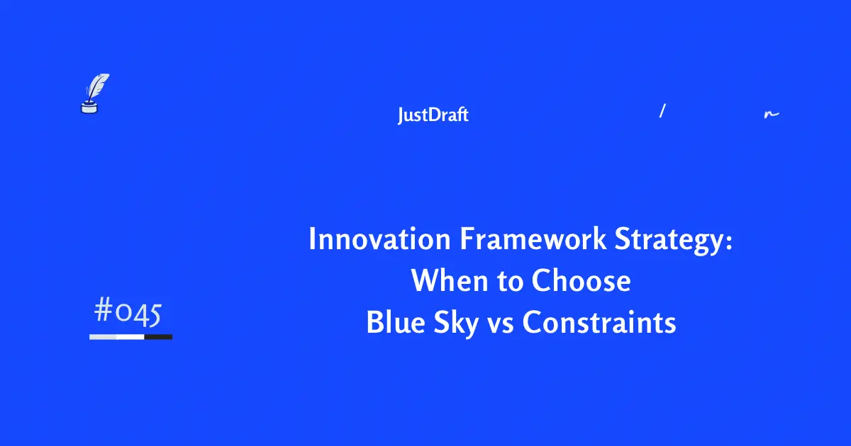 Blue sky vs constraint innovation: Which works better? Data-driven framework shows when to dream big vs work within limits for maximum ROI.